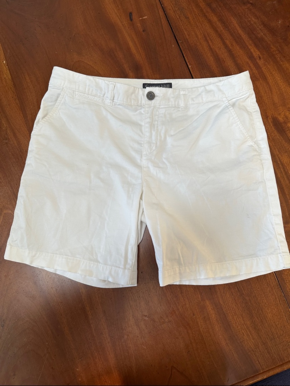 Garnet Hill White Chino Bermuda Shorts